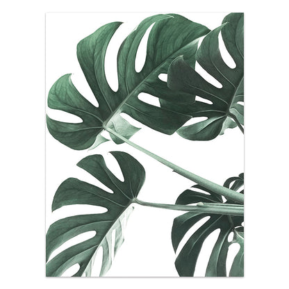 Affiche de plantes tropicales de style nordique, feuilles vertes Impression sur toile