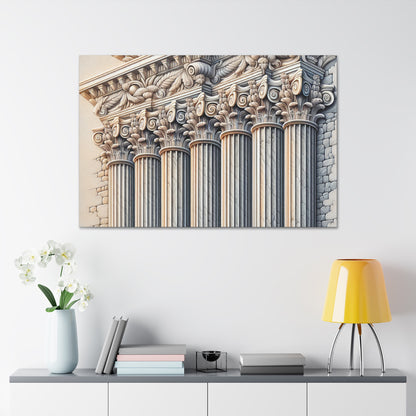 "3D Wall Columns: An Architectural Artpiece" - The Alien Canva Trompe-l'oeil Style