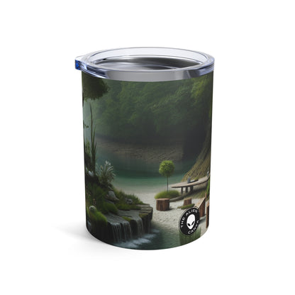 « Renouvellement recyclé : une sculpture environnementale interactive » - La sculpture environnementale Alien Tumbler 10oz