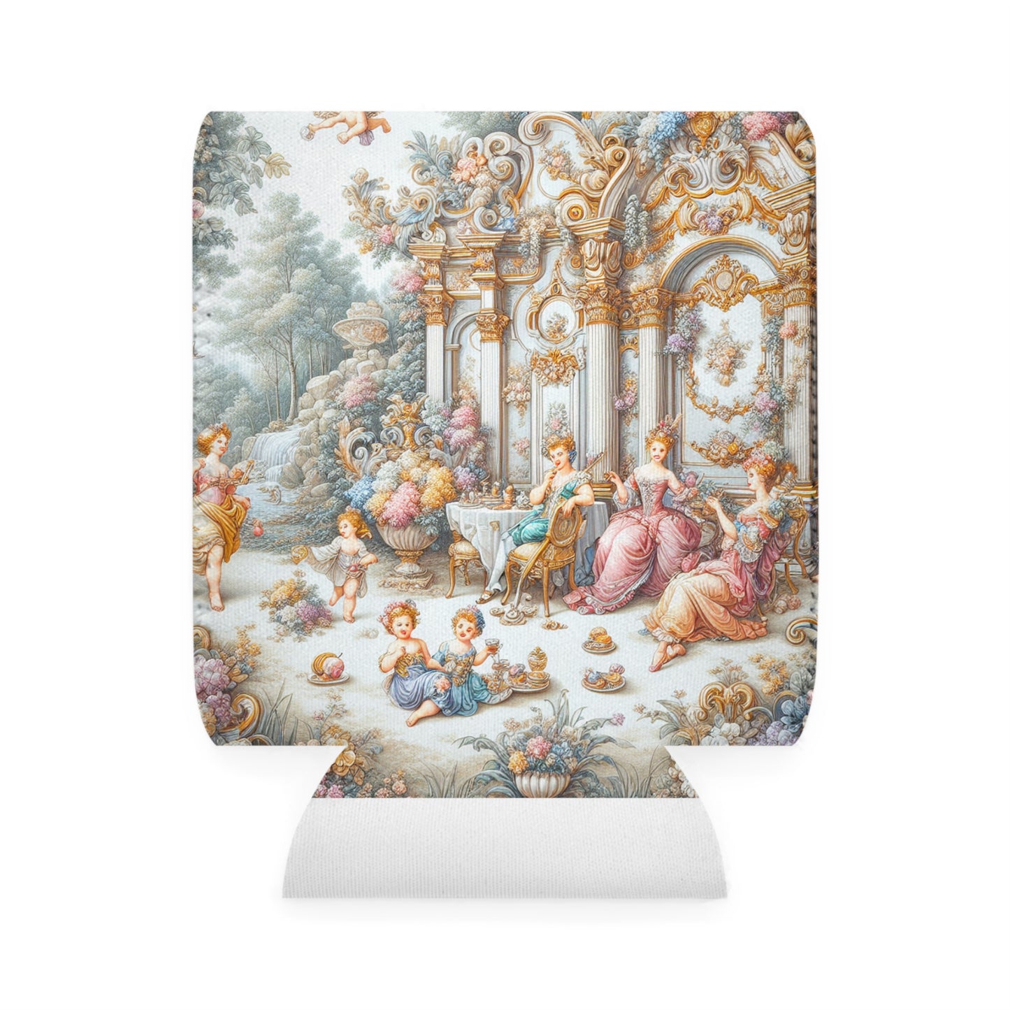 "A Garden of Rococo Delights: A Whimsical Extravaganza" - The Alien Can Cooler Sleeve Rococo