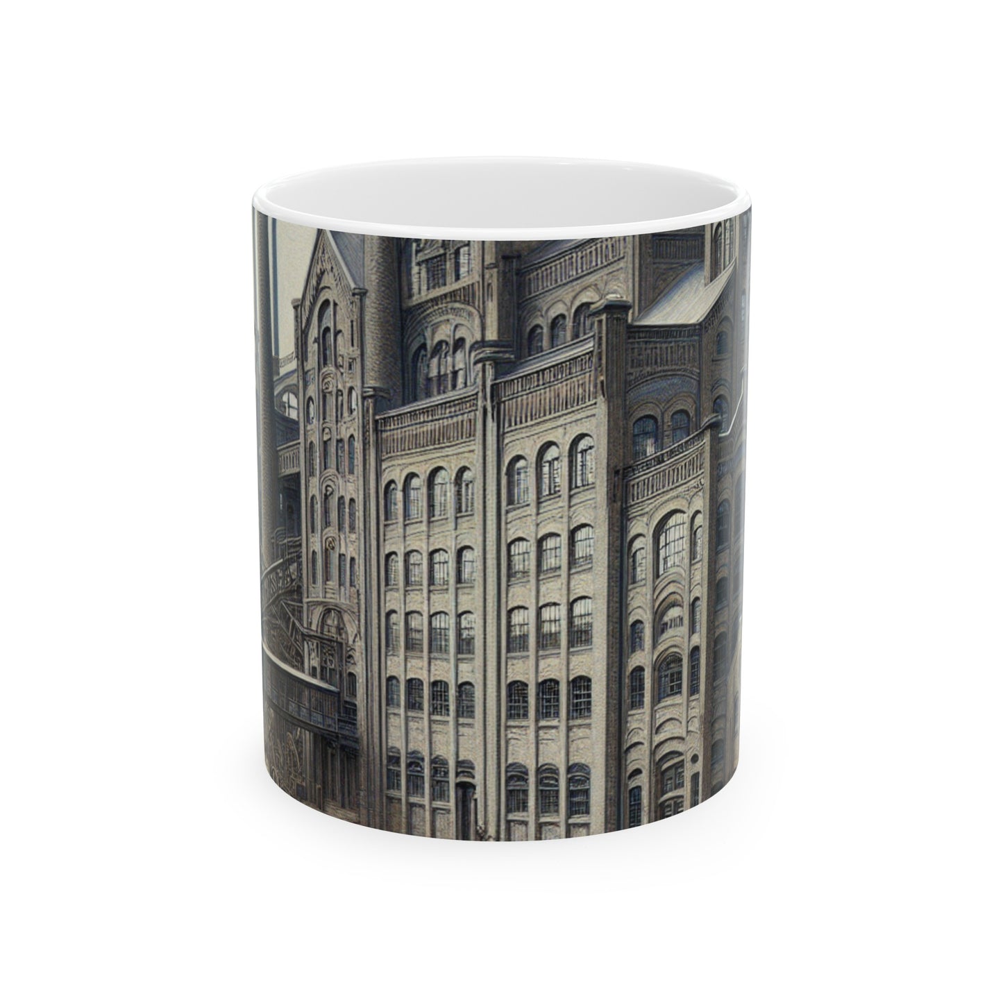 "Precisión urbana: paisaje urbano moderno al estilo del precisionismo" - The Alien Ceramic Mug 11oz Precisionism