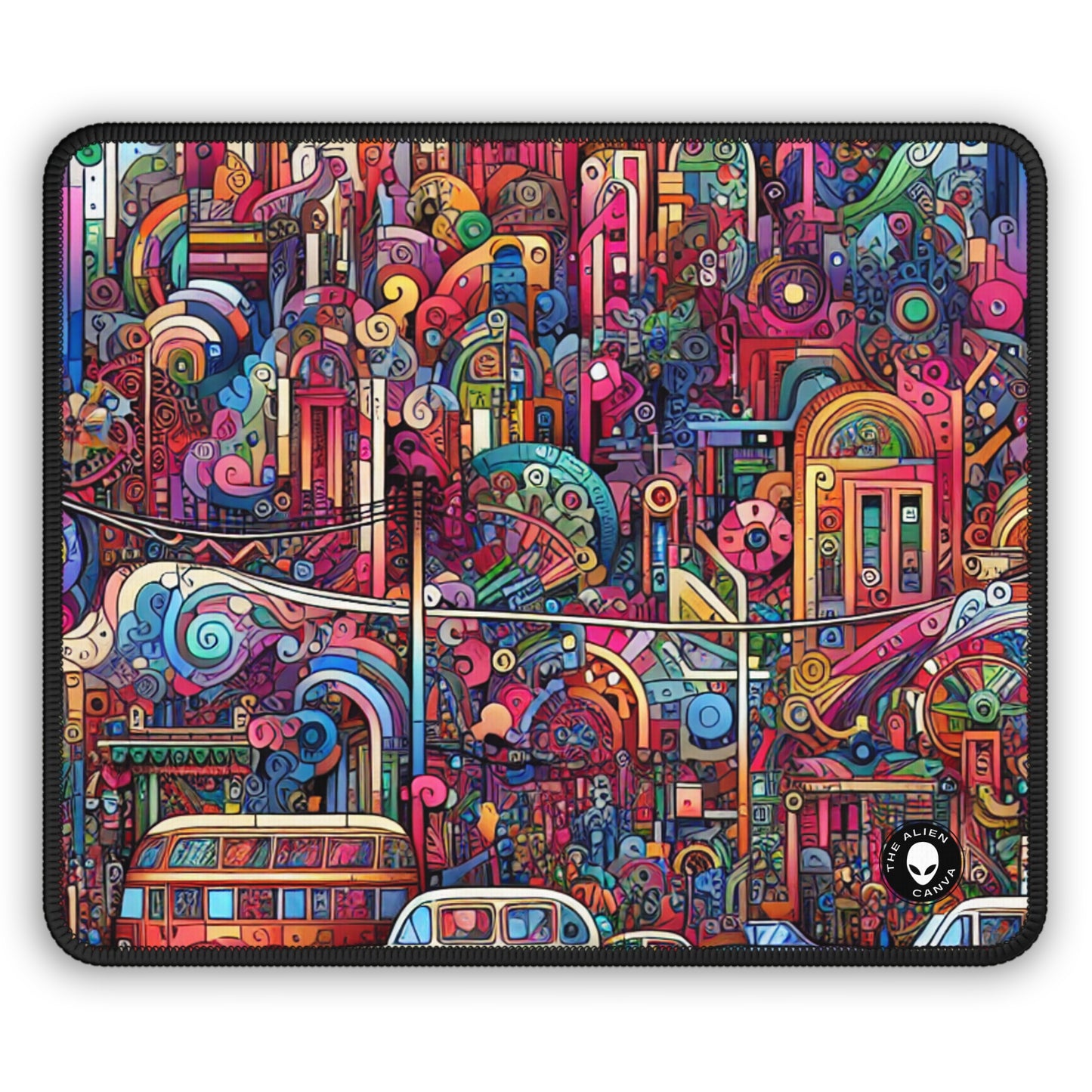 "Unidad en la diversidad: un mural de graffiti del reino animal" - The Alien Gaming Mouse Pad Graffiti Art