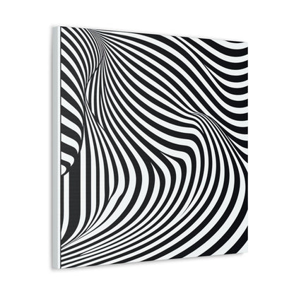 "Optical Illusion Wave" - ​​Le style Alien Canva Op Art