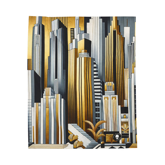 "Artistic Deco Dreamscape" - La manta de felpa de pana alienígena Art Deco