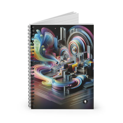 "Neon Nights: A Futuristic Urban Dream" - The Alien Spiral Notebook (Ruled Line) Art numérique