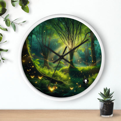 "Glowing Forest Magic" - The Alien Wall Clock