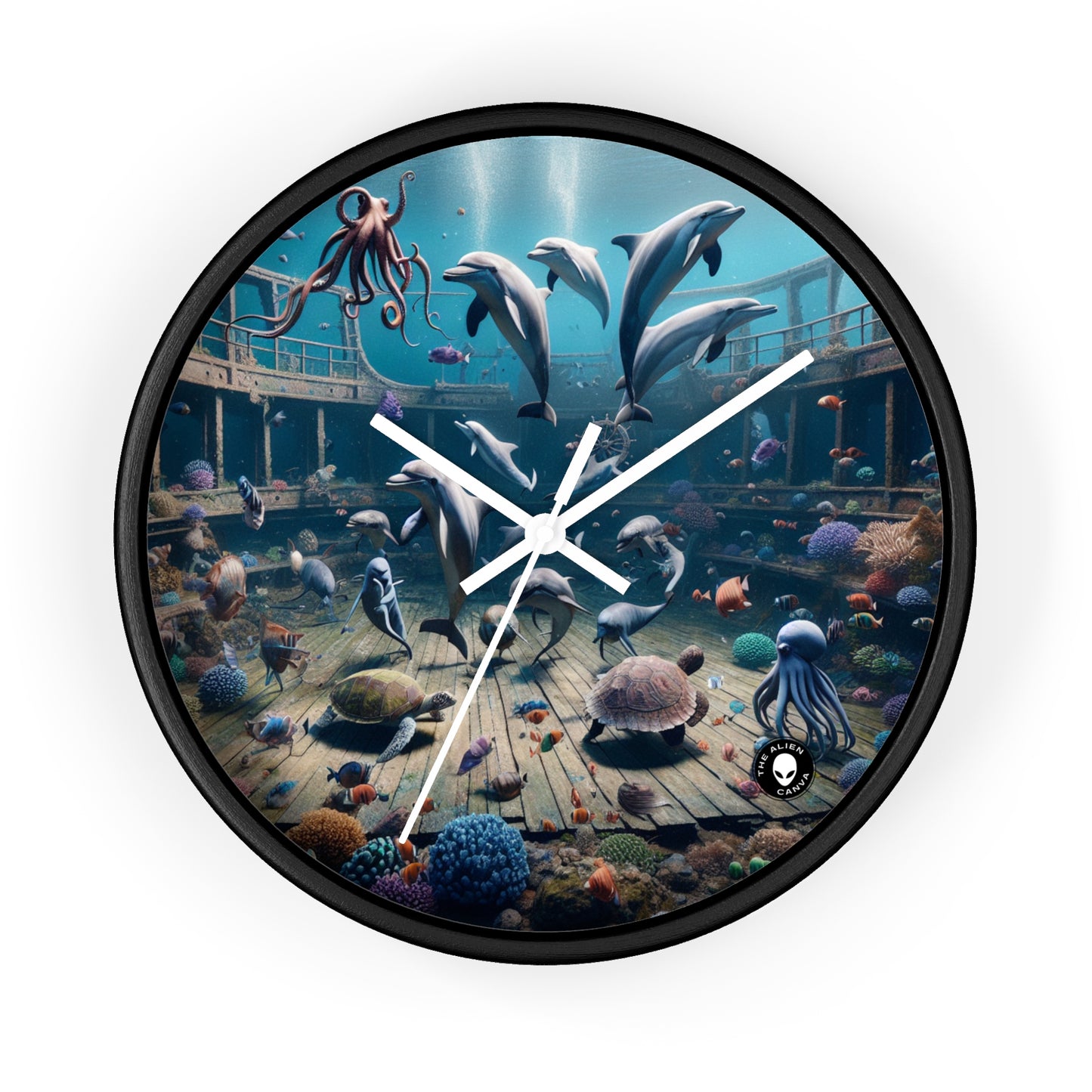 "Shipwreck Soiree: An Underwater Dance Party" - The Alien Wall Clock