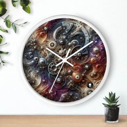 "Centinela cibernético: una fusión futurista del hombre y la máquina" - El arte biomecánico del reloj de pared alienígena