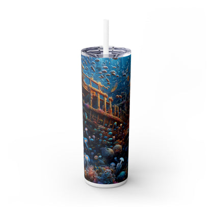 « Monde sous-marin énigmatique » - Le verre fin Alien Maars® avec paille 20 oz