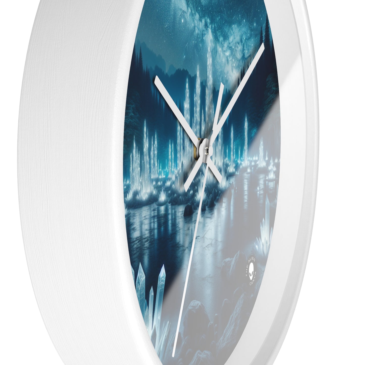 "Crystal Grove: Starlit Reflections" - The Alien Wall Clock