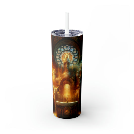 "Harmony of Faith: Divine Unity" - The Alien Maars® Skinny Tumbler with Straw 20oz Religious Art