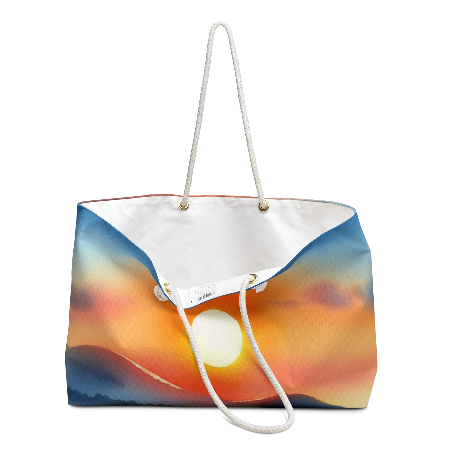 "Amanecer en la playa" - The Alien Weekender Bag Pintura en acuarela