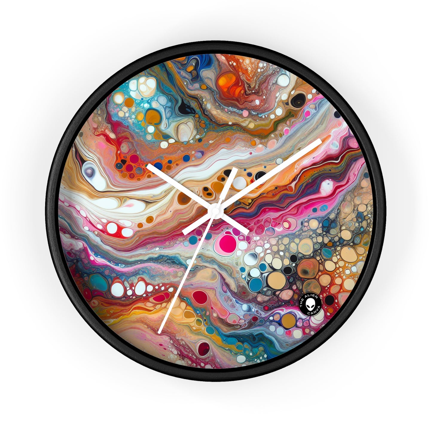 "Colores cósmicos: creación de un fascinante vertido acrílico inspirado en nebulosas celestes" - The Alien Wall Clock Acrylic Pouring