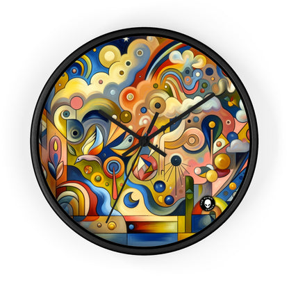 "Tiny Town in a Fishbowl" - The Alien Wall Clock Naïve Surrealism