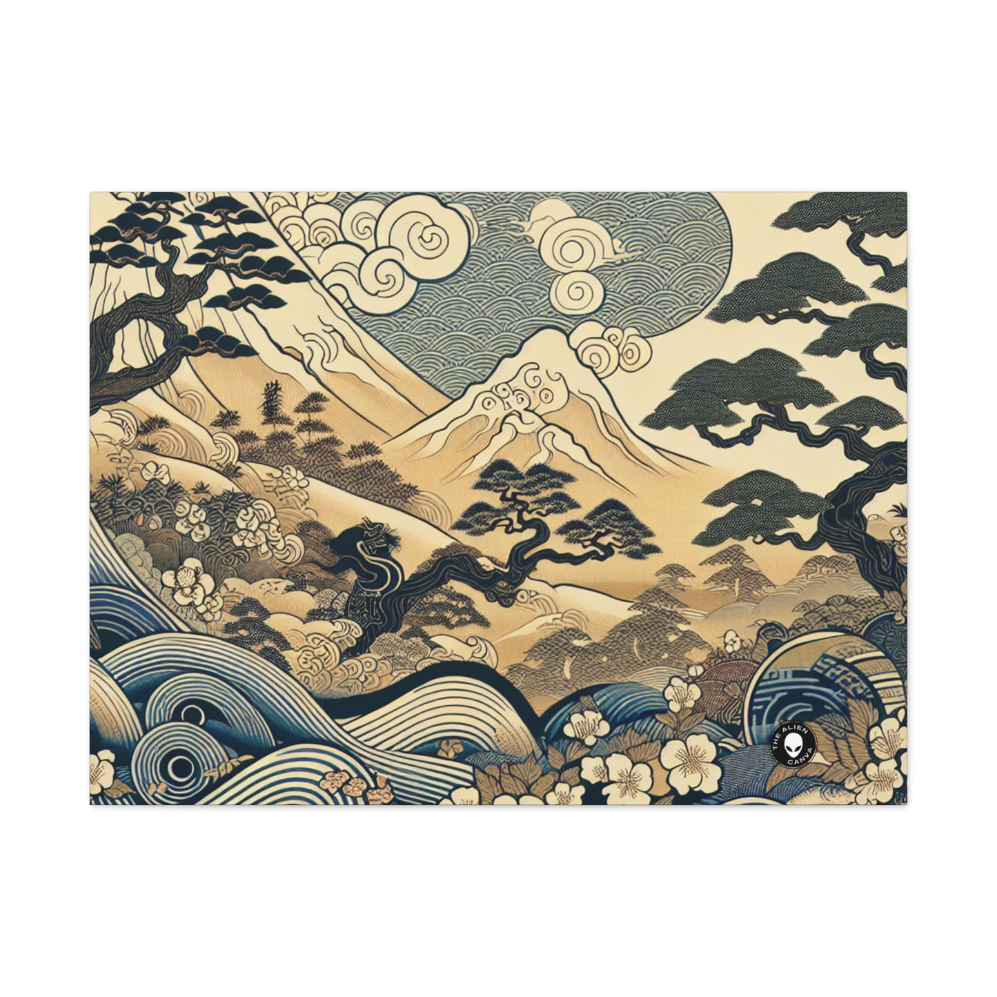 "Les rêves festifs d'Edo" - The Alien Canva Ukiyo-e (impression japonaise sur bois)