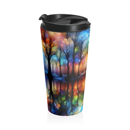 « Enchanted Rainbow Woods » – La tasse de voyage en acier inoxydable Alien