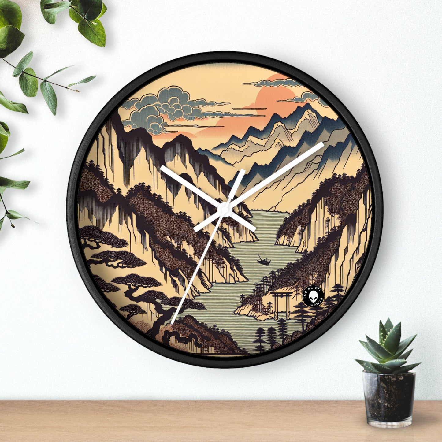 "Cherry Blossom Serenity: A Captivating Ukiyo-e Tribute to the Japanese Tea Ceremony" - The Alien Wall Clock Ukiyo-e (Japanese Woodblock Printing)