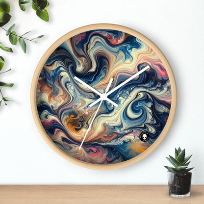 Forêt tropicale luxuriante : Coulée acrylique inspirée de la beauté tropicale - L'horloge murale Alien