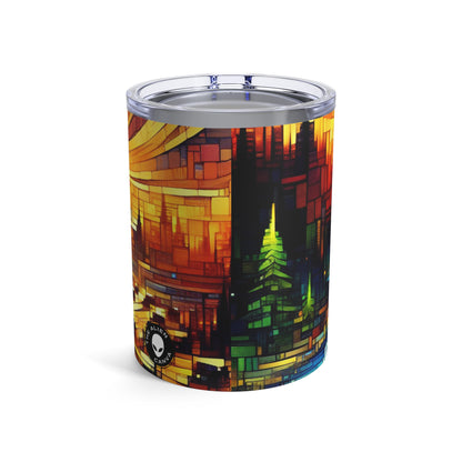 "Un monde au-delà : un paysage de jeu fantastique épique" - The Alien Tumbler 10oz Video Game Art