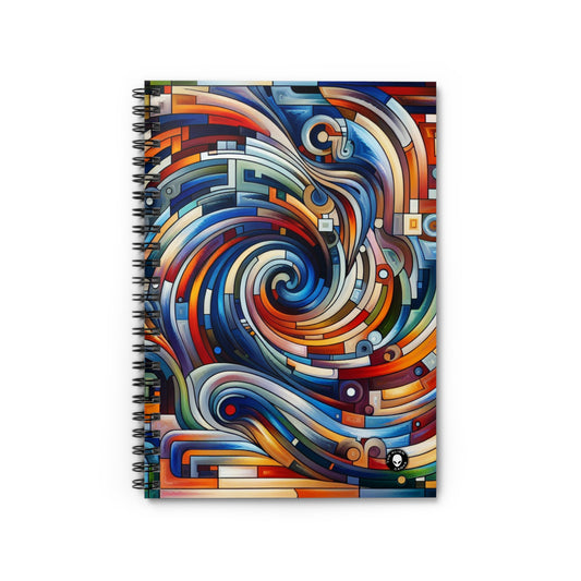 "Armonía en movimiento: una exploración cinética" - El cuaderno de espiral alienígena (línea reglada) Arte cinético