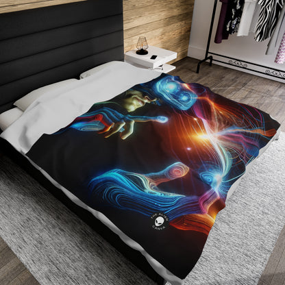 "Realmscape: An Infinite Virtual Odyssey" - The Alien Velveteen Plush Blanket Virtual Reality Art