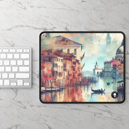 Tranquil Coast: A Serene Watercolor Sunset Painting - The Alien Gaming Mouse Pad Watercolor Painting