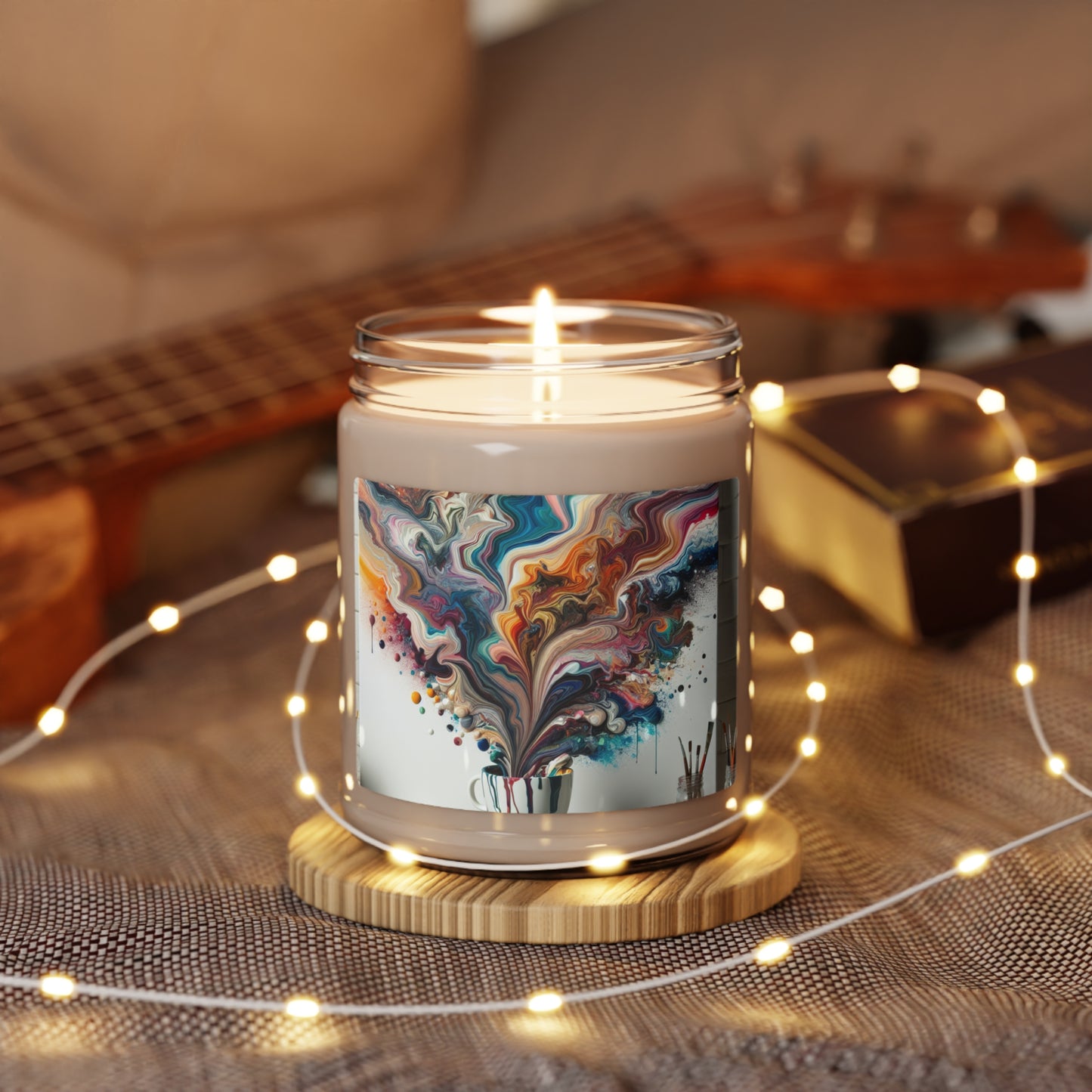 "A Paint Poured Paradise: Acrylic Pouring Art" - The Alien Scented Soy Candle 9oz Acrylic Pouring Style