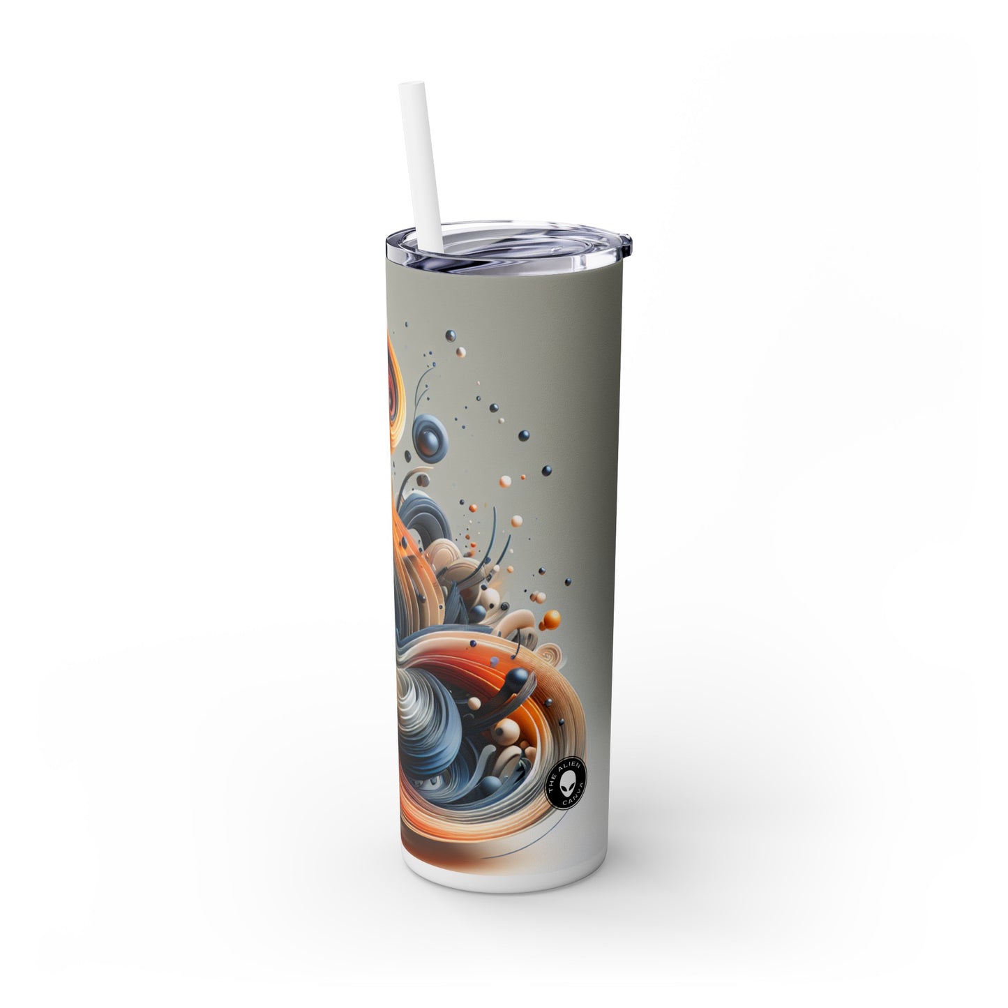 "Ailes en mouvement : une volière cinétique" - The Alien Maars® Skinny Tumbler avec paille 20oz Sculpture cinétique