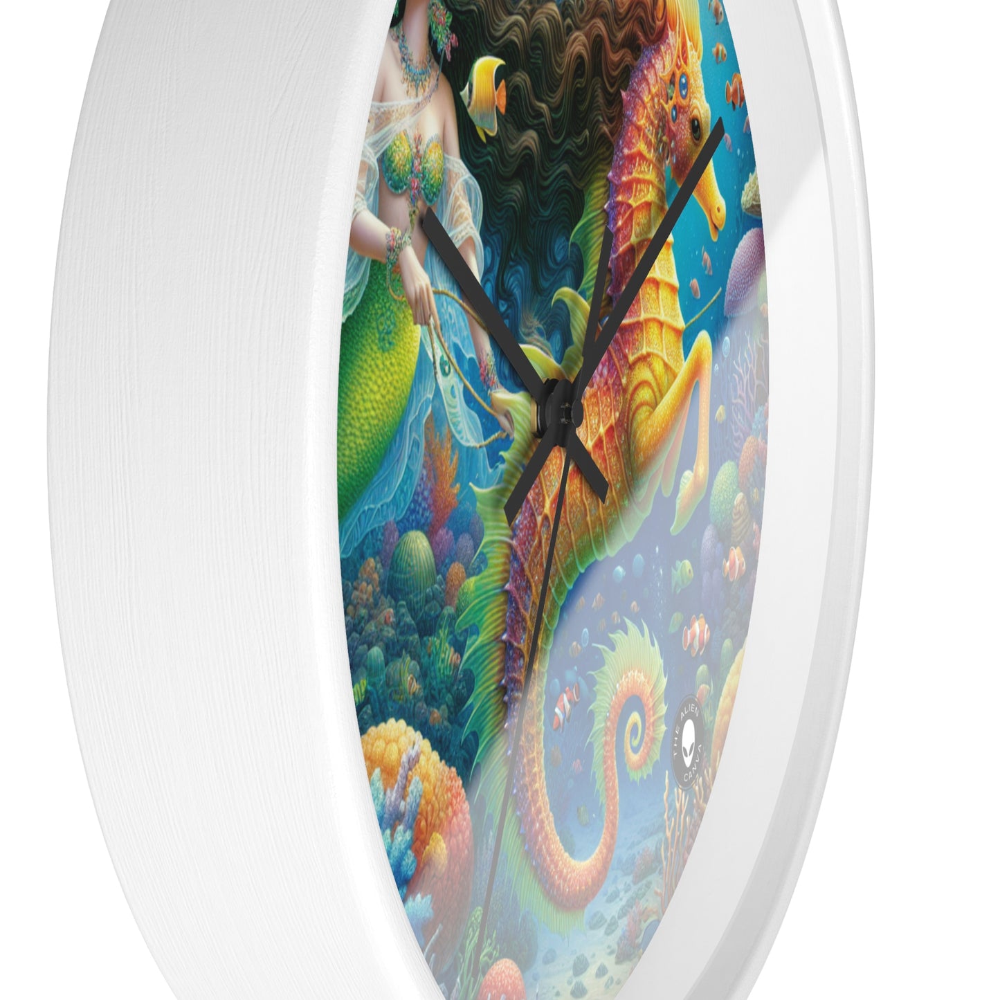 "Mermaid's Magical Coral Ride" - The Alien Wall Clock