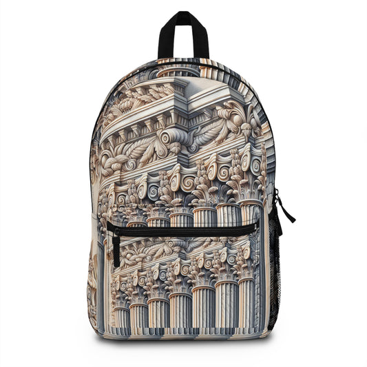"3D Wall Columns: An Architectural Artpiece" - The Alien Backpack Trompe-l'oeil Style