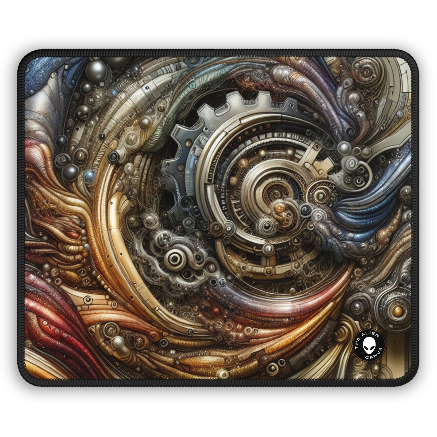 "Bio-Mech Cityscape: Harmonious Fusion" - The Alien Gaming Mouse Pad Bio-mechanical Art