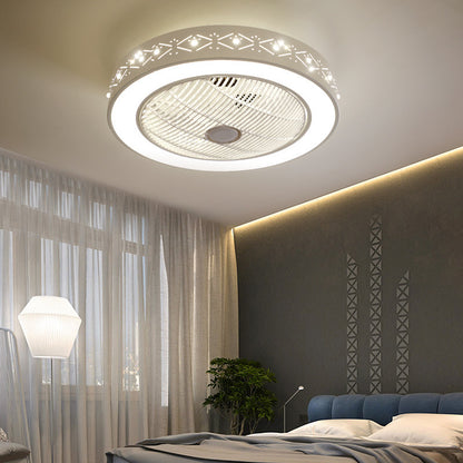 LED Invisible Fan And Chandelier In Living Bedroom And Dining Room