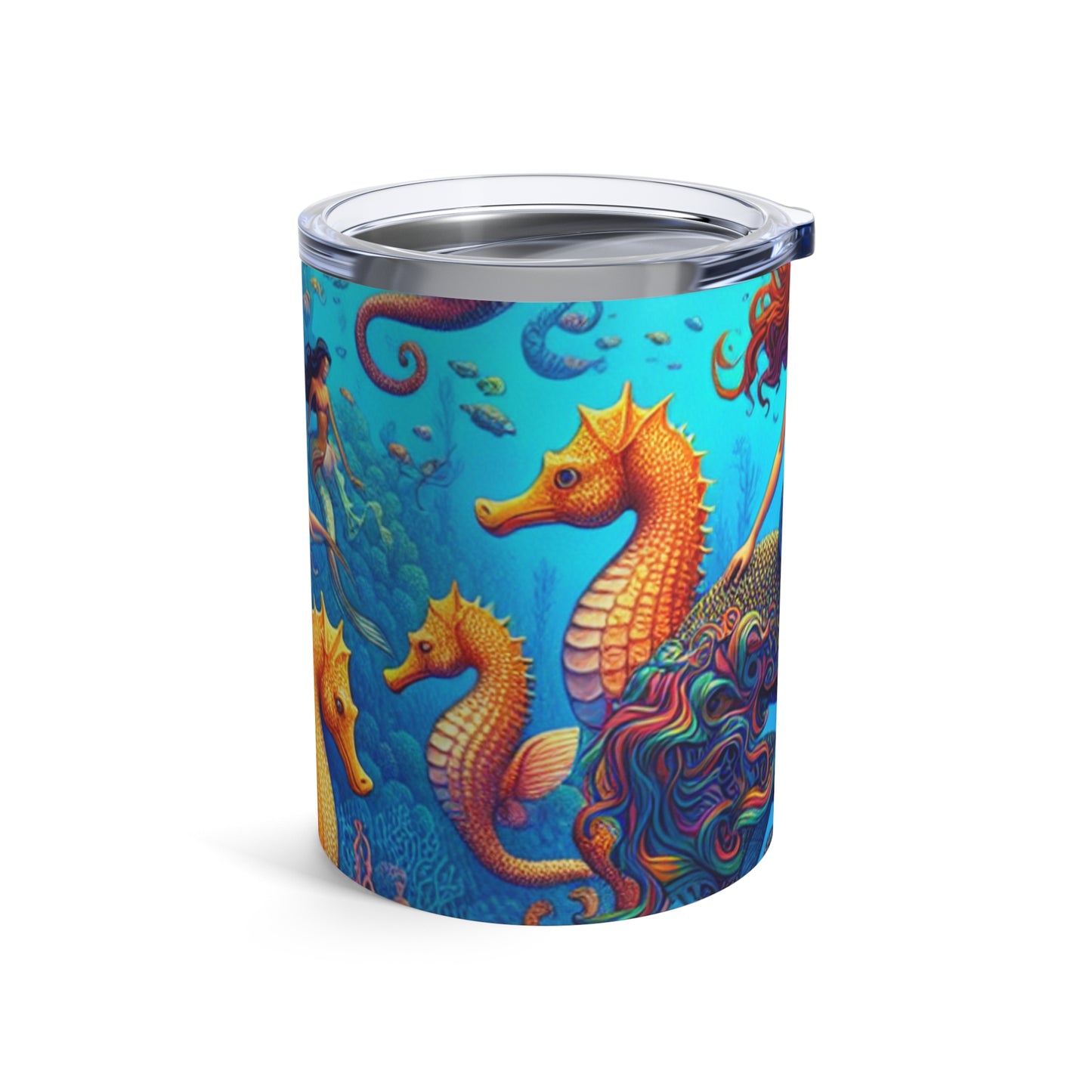 "Seahorse Serenade: Un mágico viaje submarino" - Vaso Alien de 10 oz