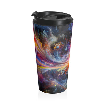 "Chromatic Sundown: Time-Lapse Sky Art" - The Alien Stainless Steel Travel Mug Video Art