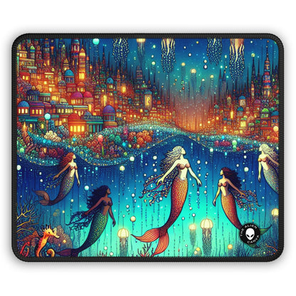 "Glowing Jellyfish City: A Whimsical Underwater World" - The Alien Gaming Mouse Pad