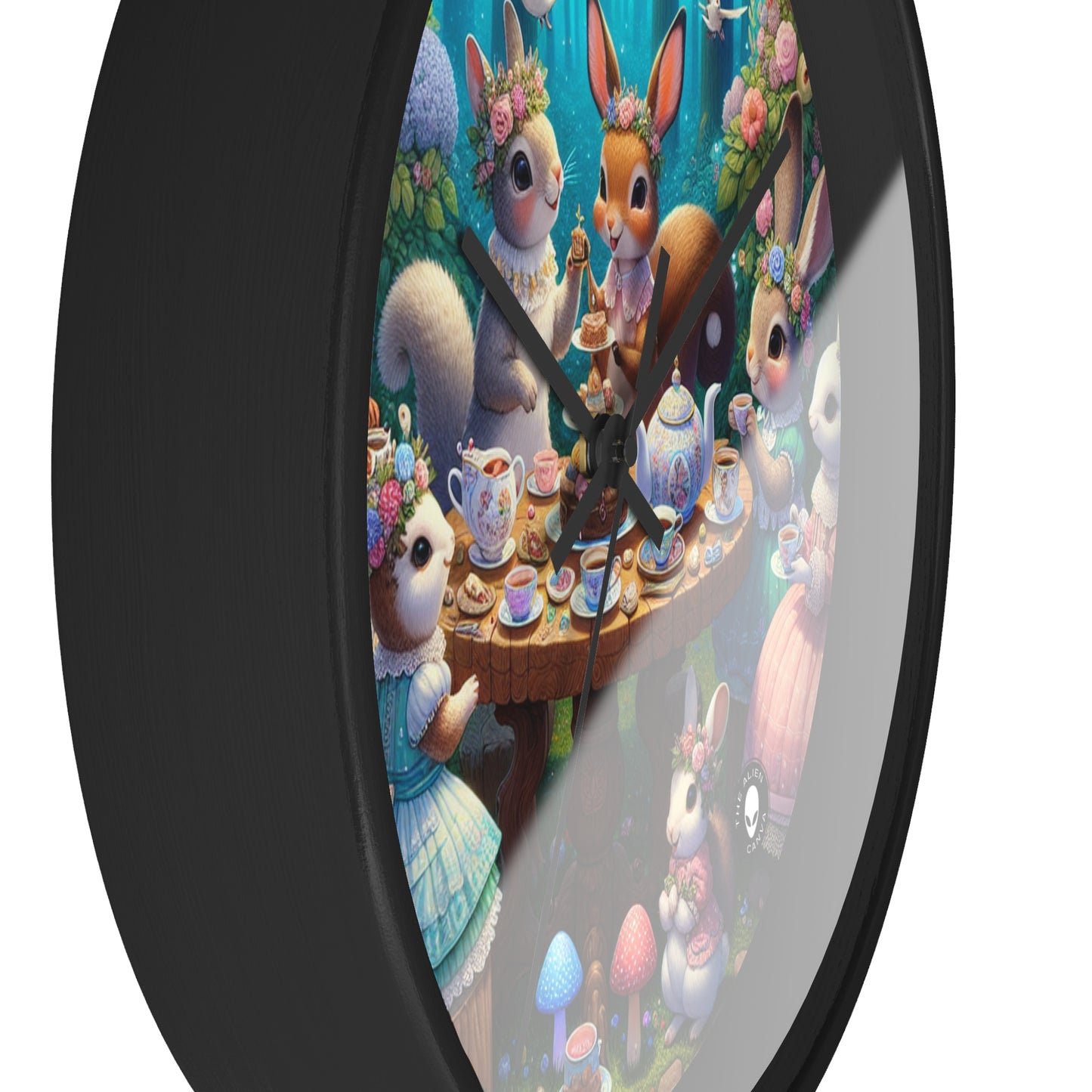 "Enchanted Tea Party in the Woodland Glade" - The Alien Wall Clock