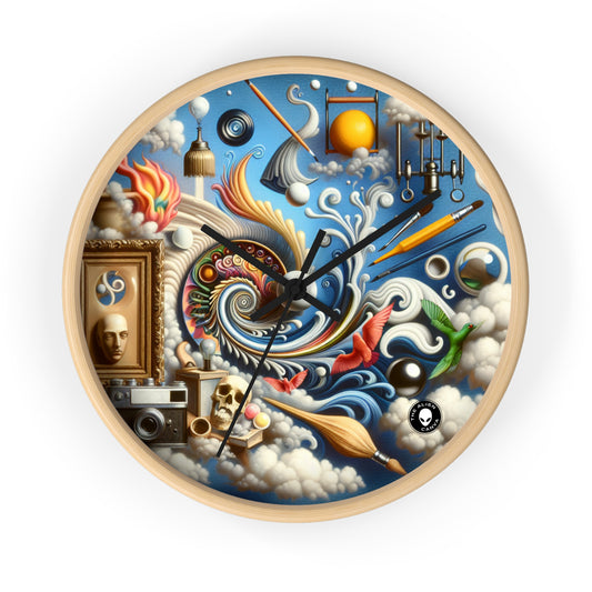 "Temporal Meltdown: Surreal Landscape" - The Alien Wall Clock Surrealism