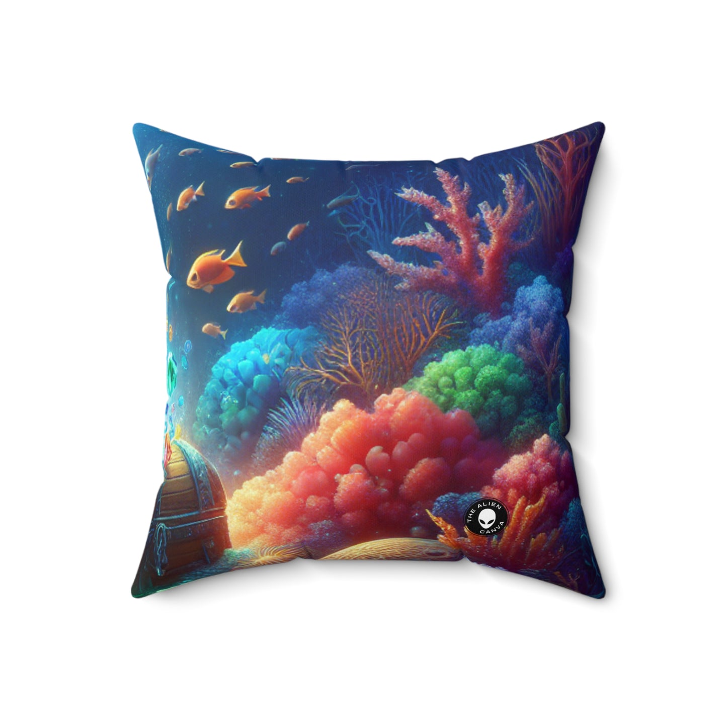 "Treasures of the Deep"- The Alien Spun Polyester Square Pillow