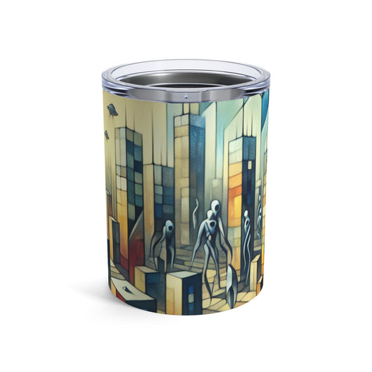 "Cubisme dans une ville futuriste envahie par des extraterrestres". - The Alien Tumbler 10oz Une ville futriste envahie par des extraterrestres dans un style artistique cubiste