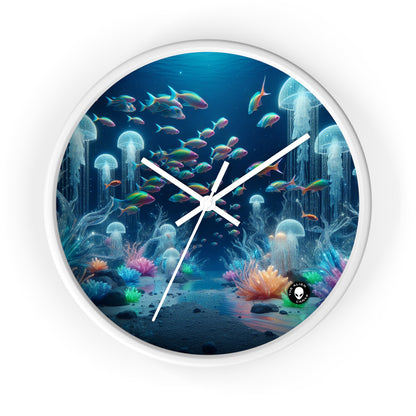 "Neon Dreams: The Underwater Wonderland" - The Alien Wall Clock