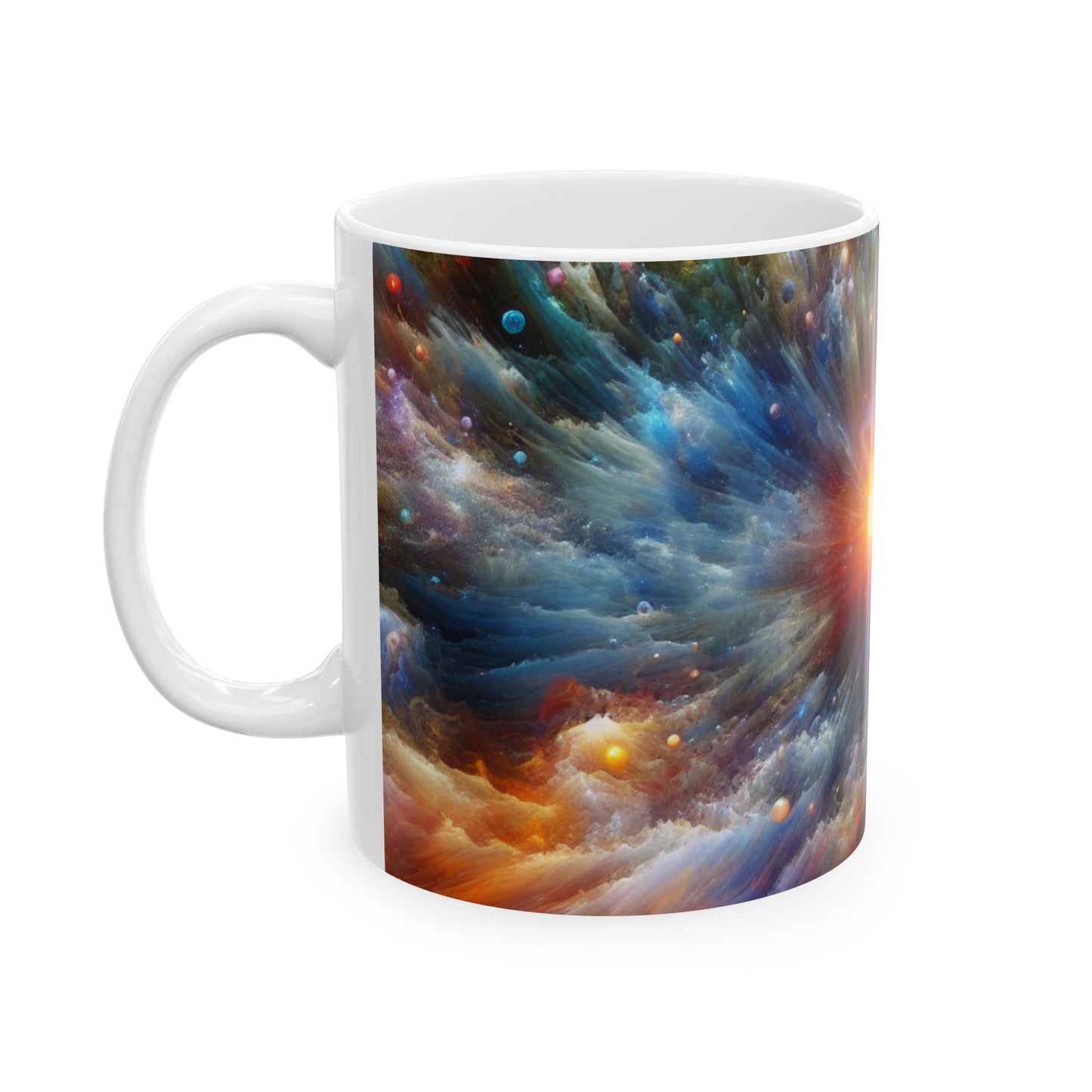 « Création galactique : un kaléidoscope de merveilles cosmiques » – Tasse en céramique Alien 11 oz