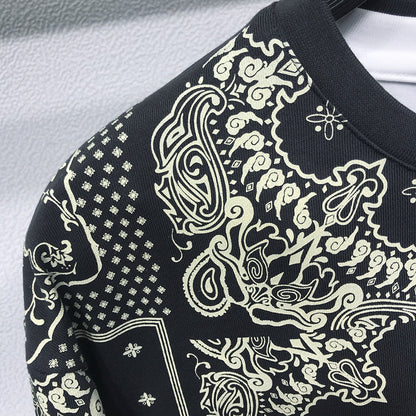 Printed Casual Long-sleeved Pullover Jacket Men's Trend