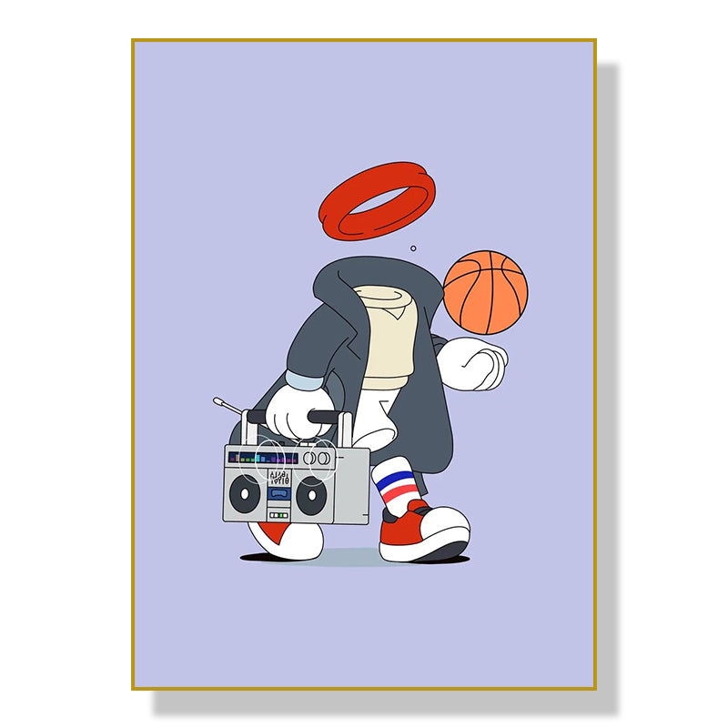 Sports Cartoon Characters Art Poster Home Living Room Canvas Painting