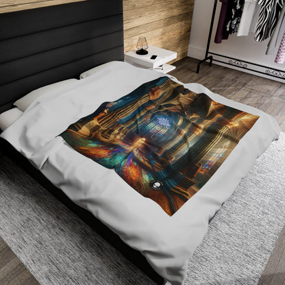 Shadows of the Gothic Cathedral - The Alien Velveteen Plush Blanket Gothic Art