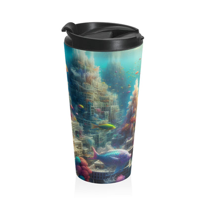 "Coralline City: A Surreal Underwater Wonderland" - The Alien Stainless Steel Travel Mug