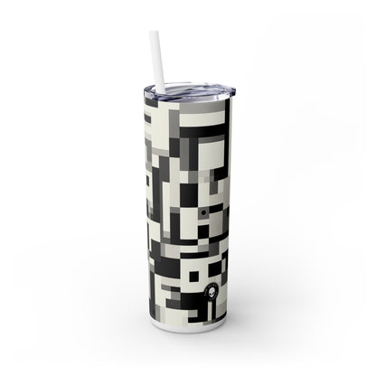 "Cityscape in Analytical Cubism" - The Alien Maars® Skinny Tumbler with Straw 20oz Analytical Cubism