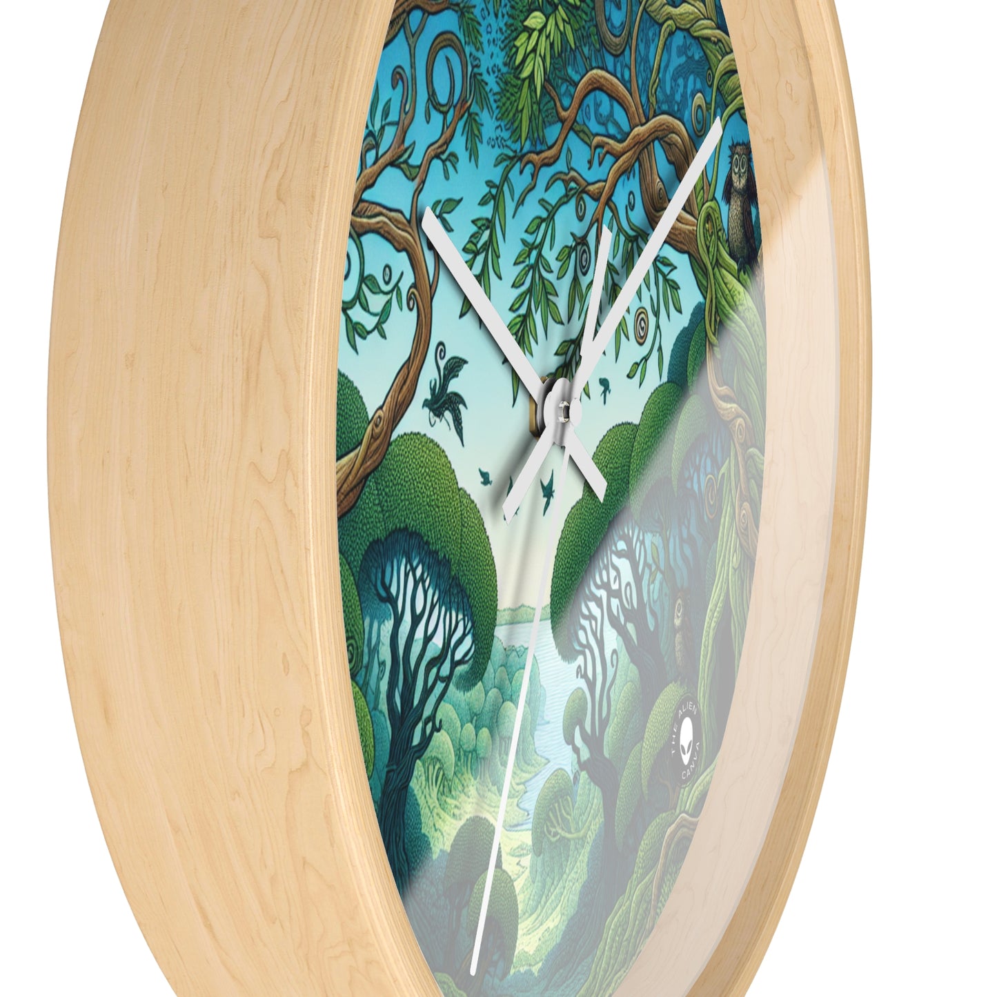 "Enchanted Woodland: Where Trees Dance and Creatures Roam" - The Alien Wall Clock