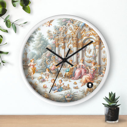 "A Garden of Rococo Delights: A Whimsical Extravaganza" - The Alien Wall Clock Rococo