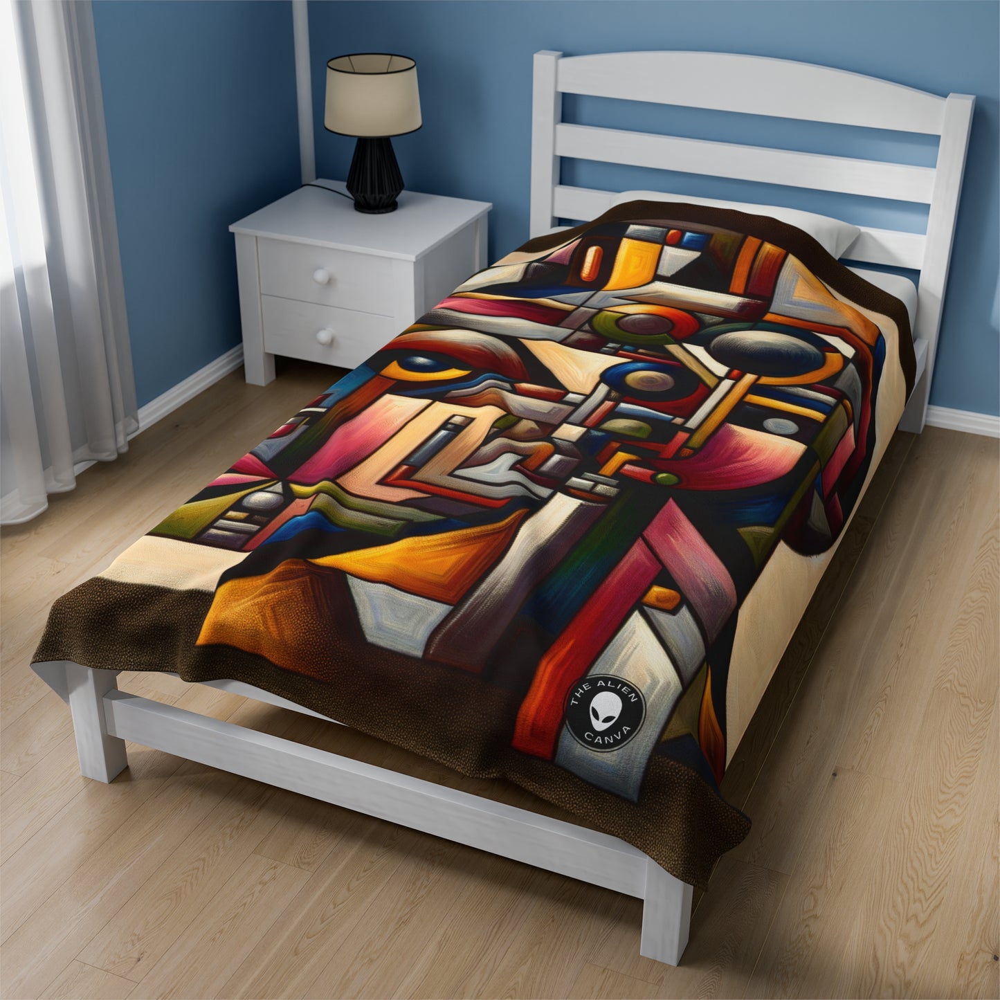 "My Cubist Reflection" - The Alien Velveteen Plush Blanket Cubism