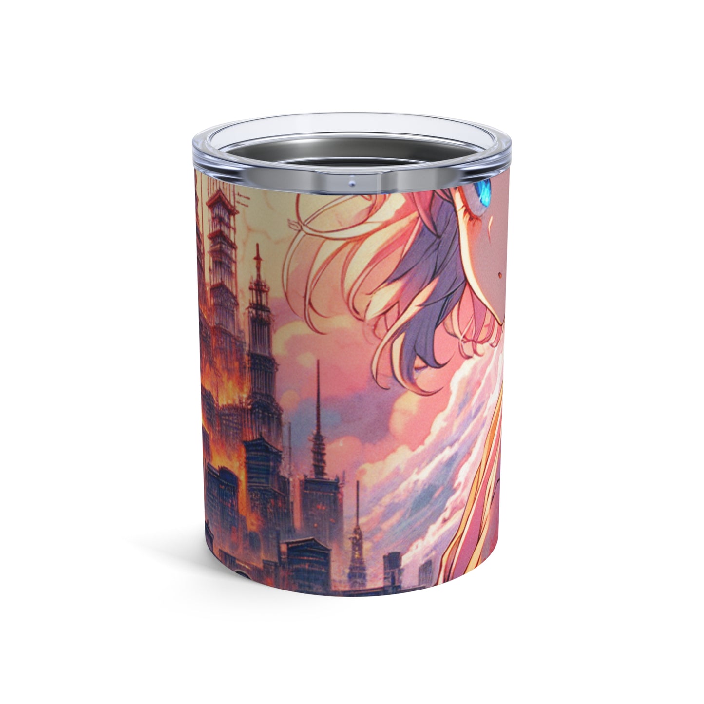 Título: "Swords ablaze: The Elemental Duel" - The Alien Tumbler 10oz Manga/Anime Art